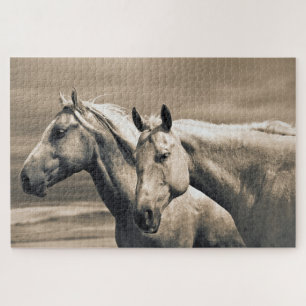 Puzzle Chevaux Quarter sur la prairie canadienne