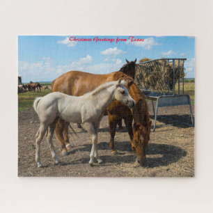 Puzzle Chevaux Quarter Texas. Vœux de Noël
