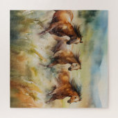 Puzzle Chevaux Sauvages Courir Des Champs De Grassy Aquar (Horizontal)