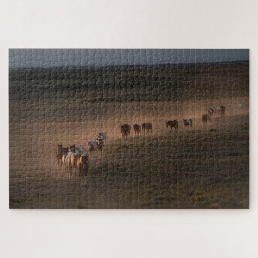 Puzzle Chevaux Sauvages Marchant Vers Le Désert (Horizontal)