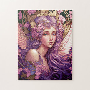 Puzzle Cheveux pourpre Fairy Angel Imaginaire Art