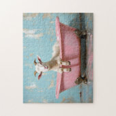 Puzzle Chèvre dans une baignoire rose (Vertical)