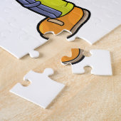 Puzzle Chèvre en batteur avec batte de cricket (Côté)