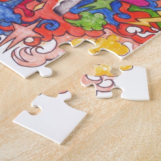 Puzzle Chèvre psychédélique (Côté)