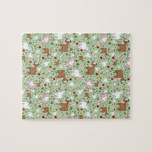 Puzzle Chèvres en vert (Horizontal)