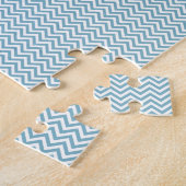 Puzzle Chevron bleu avec Monogramme (Côté)