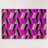 Puzzle Chevron/Herringbone abstrait | Violets et Violet (Horizontal)