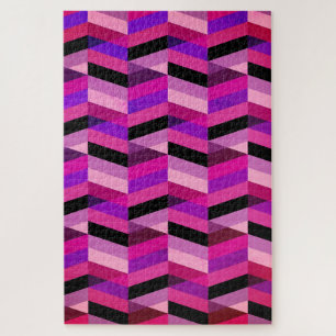 Puzzle Chevron/Herringbone abstrait Violets et Violet
