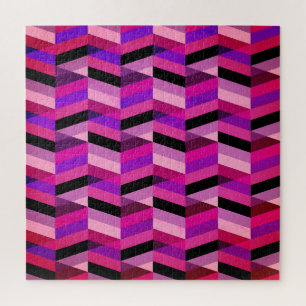 Puzzle Chevron/Herringbone abstrait Violets et Violet