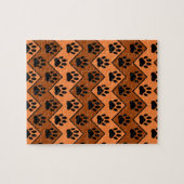 Puzzle Chevron Orange Brown Avec Motif Paw Chien (Horizontal)