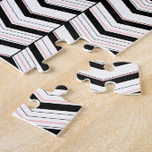 Puzzle Chevron Rose Blush Noir et Blanc (Côté)