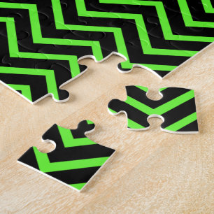 Puzzle Chevron vert et noir
