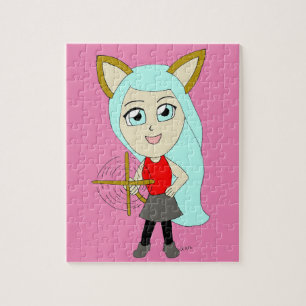 Puzzle chibi chatte fille