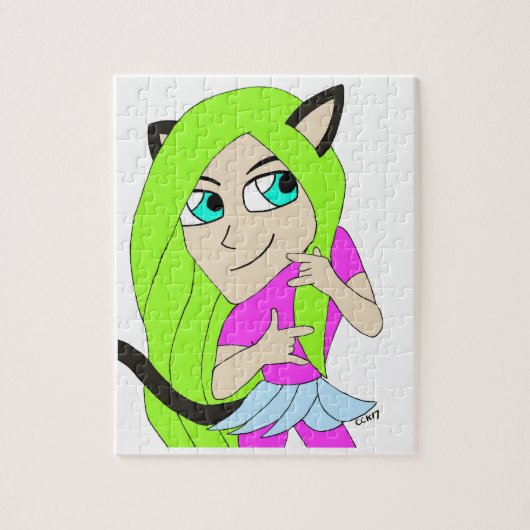 Puzzle chibi chatte fille (Vertical)