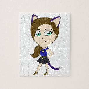 Puzzle chibi chatte fille