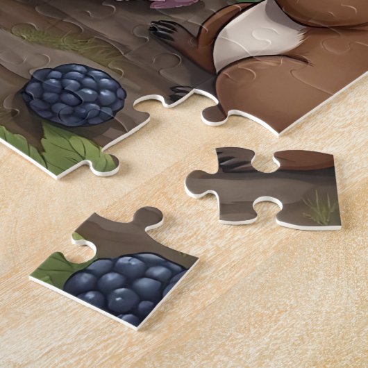 Puzzle Chibi Fairy Eating Blackberries with Forest Friend (Côté)