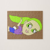 Puzzle chibi girl with a bunny tail   button (Horizontal)