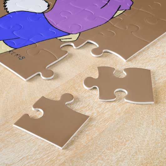 Puzzle chibi girl with a bunny tail   button (Côté)