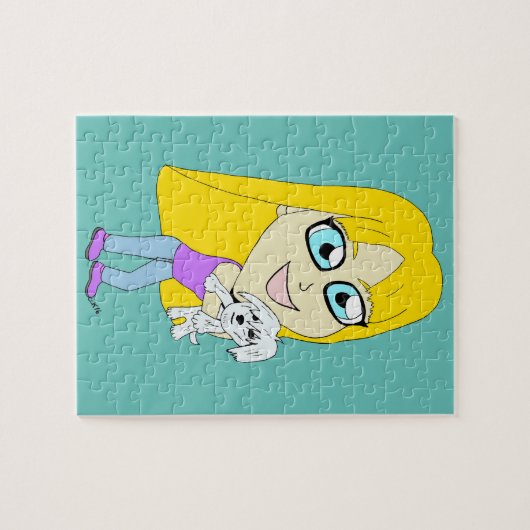 Puzzle Chibi with a pup (Horizontal)