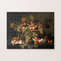 Chic Baroque Fruit Still Life Art Peinture à l'hui