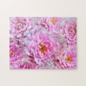Puzzle Chic Chic Pink Pastel Peonies roses (Horizontal)