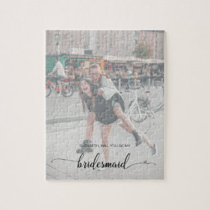 Puzzle Chic Faux Vellum Effet Photo Bridesmaid
