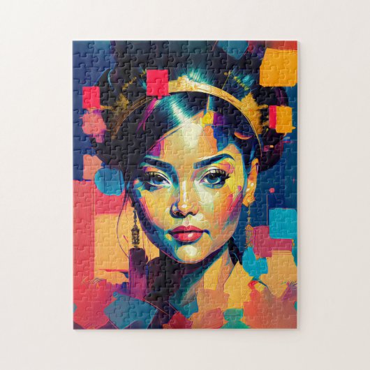 Puzzle Chic Gold Foil Colorful Femmes Impasto peinture à  (Vertical)