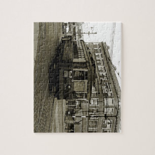 PUZZLE CHICAGO 63E ET OCCIDENTALE 1952 TROLLEY ART SEPIA