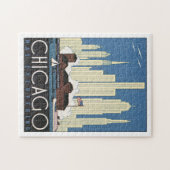 Puzzle Chicago a tout affiche de Vintage voyage (Horizontal)