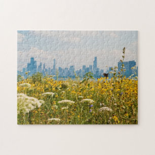 Puzzle Chicago comme vu de l'oiseau du port de Montrose