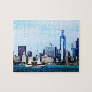 Puzzle Chicago IL - Schooner contre Chicago Skyline