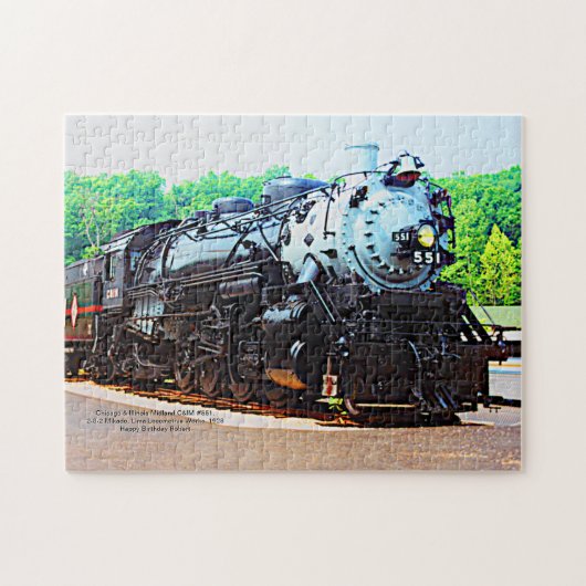 Puzzle Chicago & Illinois Steam Engine - Ajouter un nom (Horizontal)