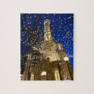 Puzzle Chicago, l'Illinois, vieille tour d'eau avec des