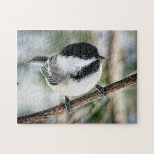 Puzzle Chickadee mignon en hiver