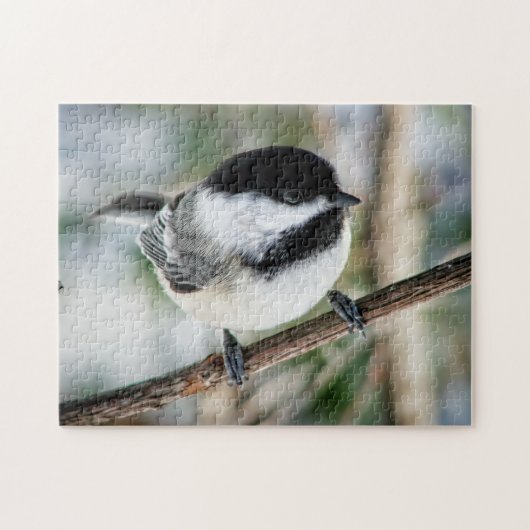 Puzzle Chickadee mignon en hiver (Horizontal)
