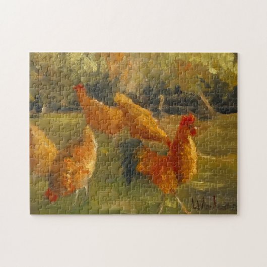 Puzzle Chicken Barnyard Peinture originale difficile (Horizontal)