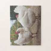 Puzzle Chicken Funky Hen Hy Line Silver Brown (Vertical)