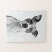 Puzzle Chien À Cheveux Courte En Gris (Noir & Blanc) (Horizontal)