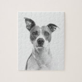 Puzzle Chien À Cheveux Courte En Gris (Noir & Blanc) (Vertical)