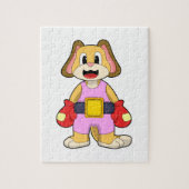 Puzzle Chien à la boxe avec gants de boxe (Vertical)