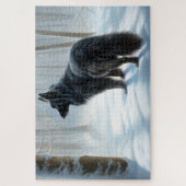 Puzzle Chien à neiger belge Noël (Vertical)