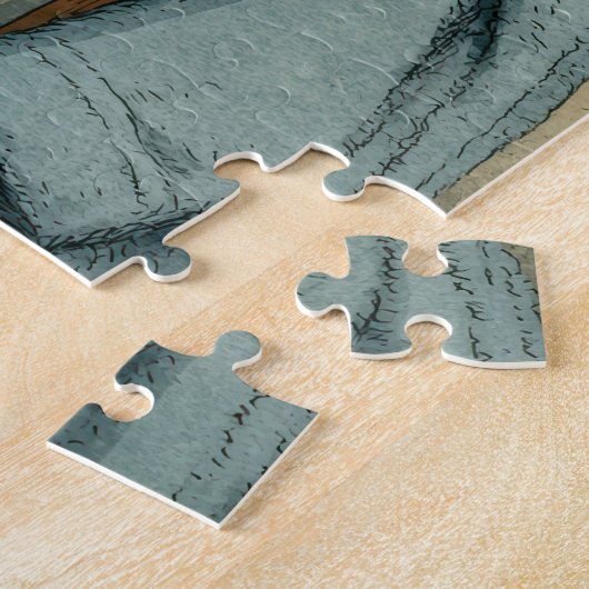 Puzzle Chien à tête de serviette et chat sournois - Puzzl (Côté)