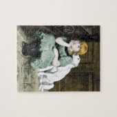 Puzzle Chien Adoring Girl Victorian Peinture (Horizontal)