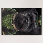 Puzzle Chien Affenpinscher en Robe de la Saint Patrick (Horizontal)