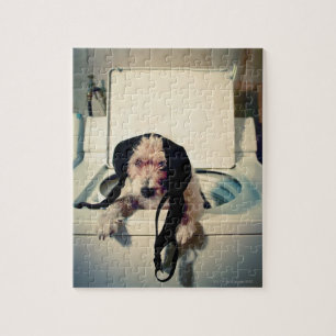 Puzzle Chien aidant avec le lavage