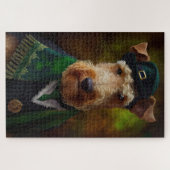 Puzzle chien airedale à la St. Patrick's Day (Horizontal)