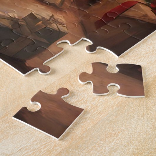 Puzzle Chien Assis Devant Un Arbre De Noël (Côté)