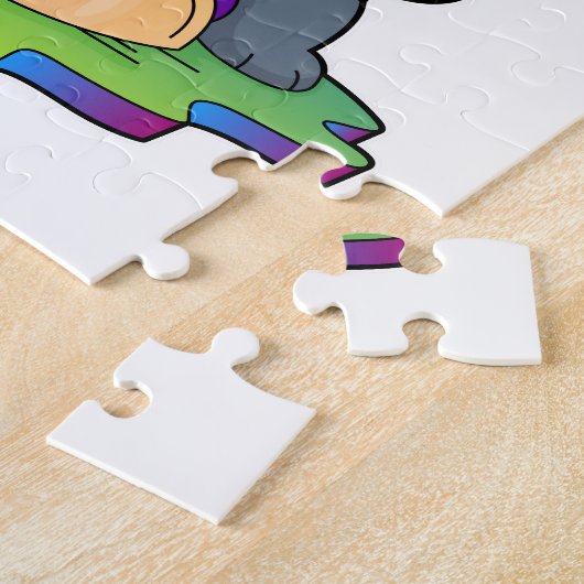 Puzzle Chien aux échecs avec pièce d'échecs Queen (Côté)