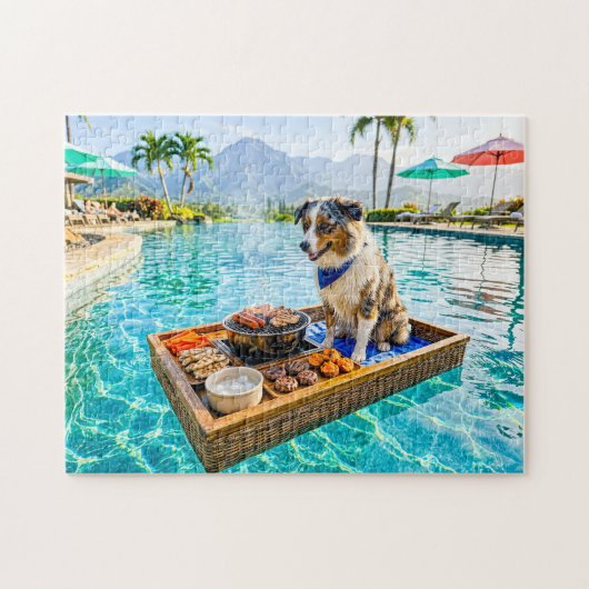 Puzzle Chien avec flotteur de barbecue (Horizontal)