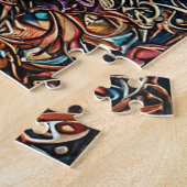 Puzzle Chien avec fond décoratif orné (Côté)